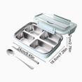 thumbnail image 3 of Sokhug Stainless Steel Divided Bento Box Airtight Meal Prep Container for Work, 9.45x7.28x2.76 Inches, Blue, 3 of 6