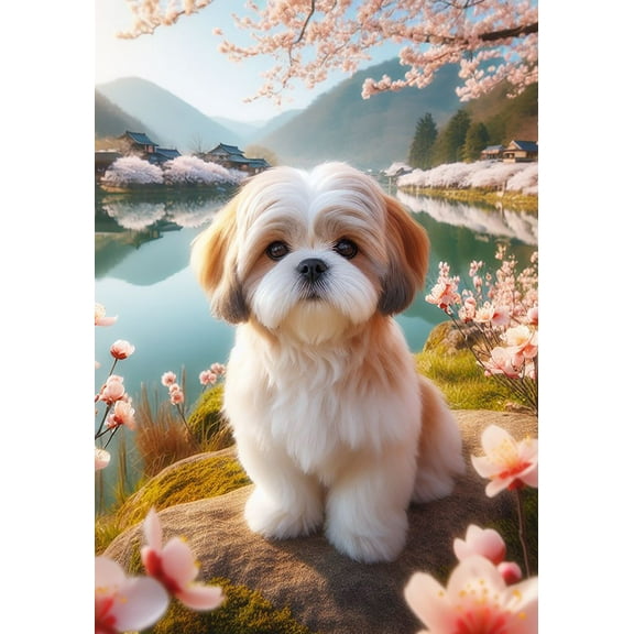 Shih Tzu Brown - Best of Breed DCR Spring Garden Flag 12" x 17"