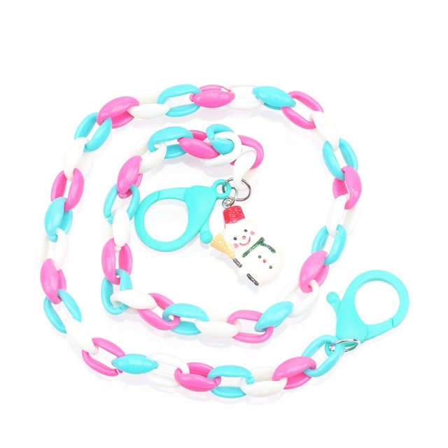 Deeceymbur Chaîne de Lanière Perlée de Noël avec Clips pour Masque Facial Lunettes Sangle Réglable Mains Libres Cadeau Pratique