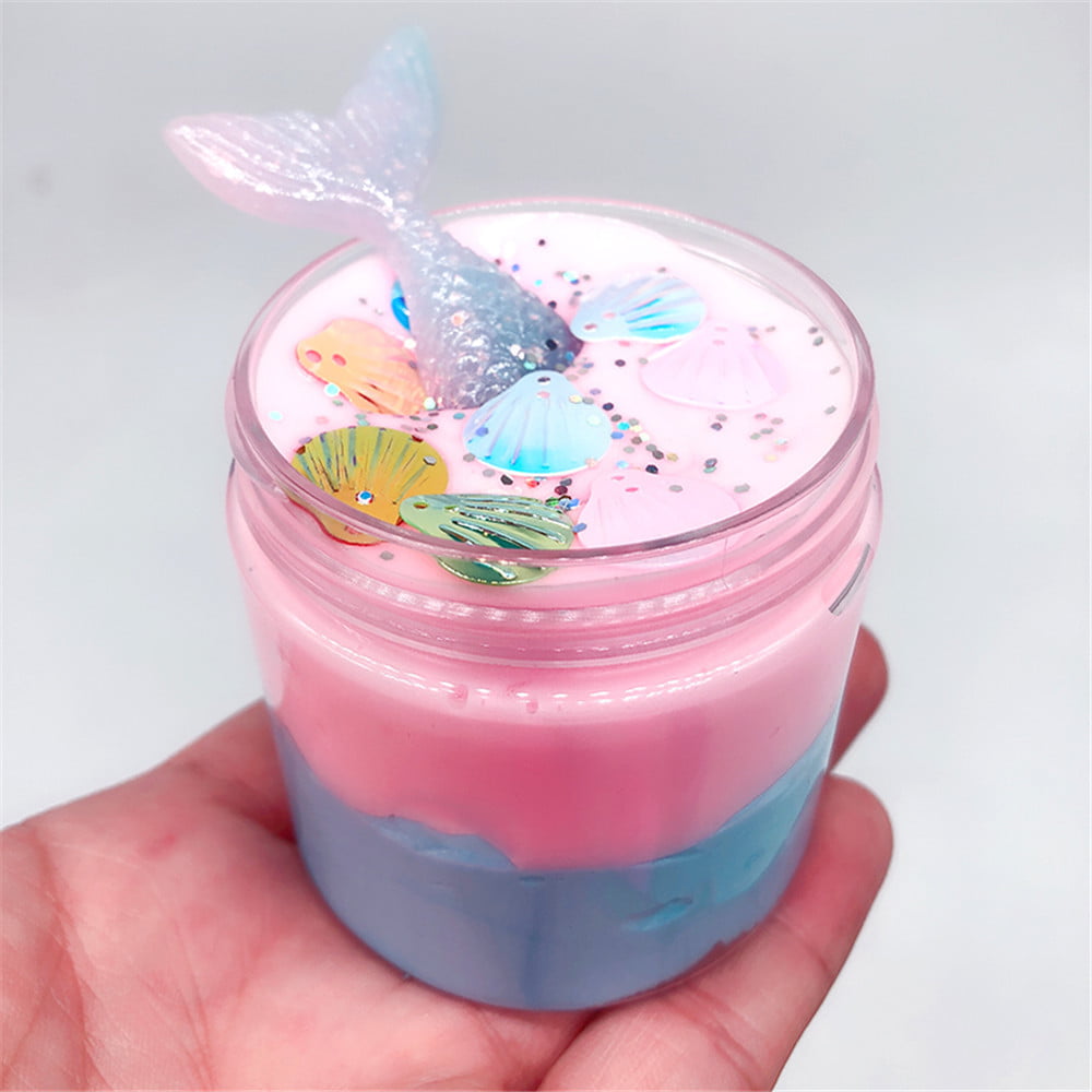3CL Beautiful Mermaid Mud Mixing Cloud Slime Putty Scented Stress Kids Clay Toy 