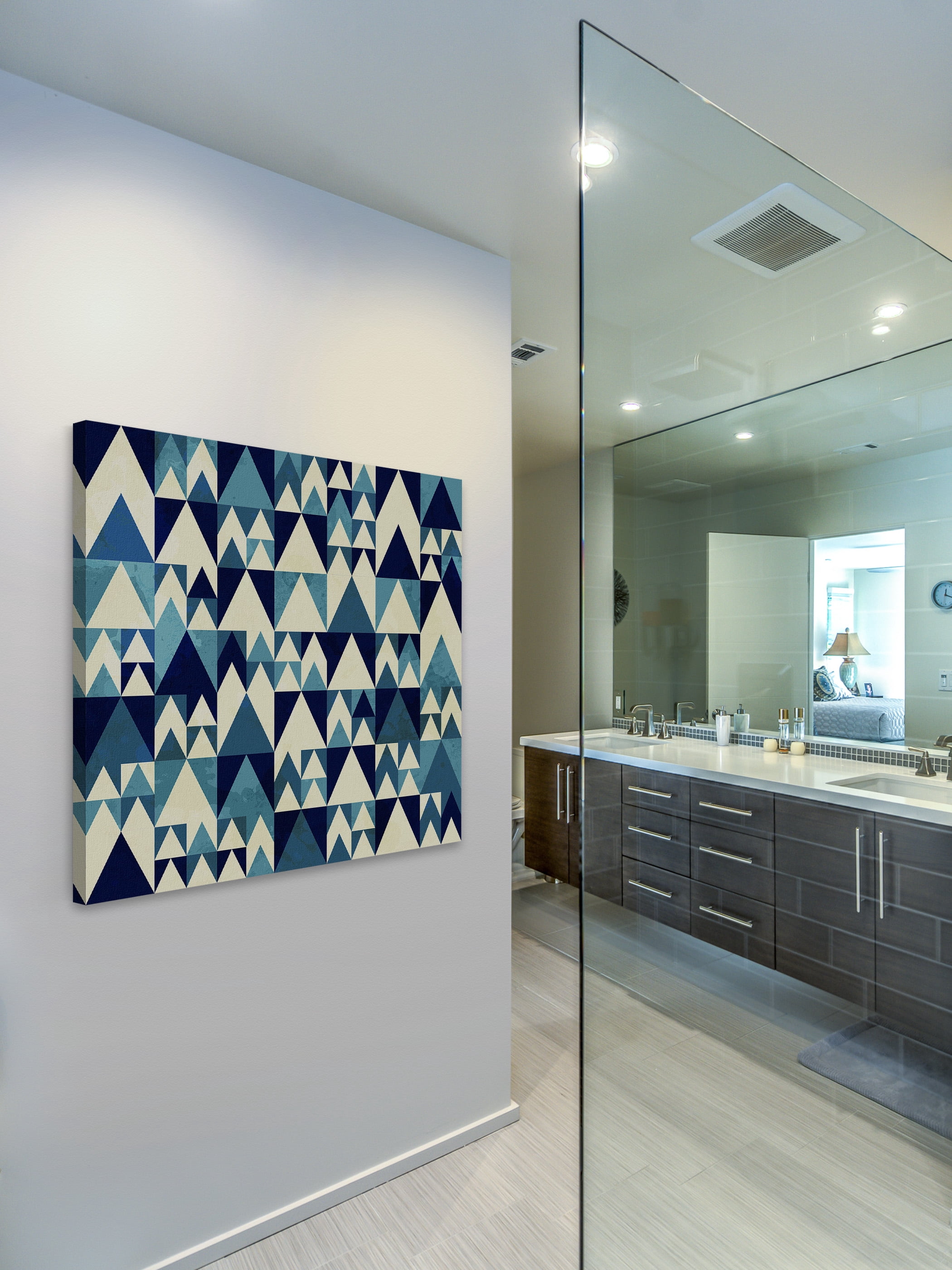 "Blue Invasion" Painting Print on Wrapped Canvas