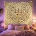 thumbnail image 2 of Botanical Wreath with Wildflowers on Parchment, Dreamy Vintage for Nature Lovers, Botanical Wall Art, Housewarming Gift, Tapestry Wall Hanging for Bedroom and Living Room, 2 of 7