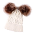 thumbnail image 3 of Baby Warm Knit Hat Infant Pom Pom Beanie Fotografía Fur Ski Cap White Sunnimix Gorro de punto de invierno para bebés, 3 of 8