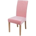 thumbnail image 1 of Velvet Stretch Dining Room Chair Covers Soft Removable Dining Chair Slipcovers Set of 6, Pink, 1 of 7