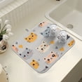 thumbnail image 4 of Yayeee Dish Drying Mat for Kitchen Counter 16" x 18" Microfiber Super Absorbent Coffee Decorative Pad, Cute Cartoon Cat, 4 of 9