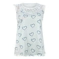 thumbnail image 4 of Wycnly Tank Top for Women Feather Print Summer Round Neck Sleeveless T Shirts Plus Size Fashion Lace Patchwork Lightweight Tunic Vest Blouses White xxl Clearance Under $5, 4 of 5