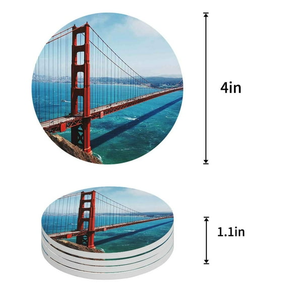 FMSHPON Marble Set of 8 Round Coaster for Drinks, Absorbent Ceramic Stone Coasters Cup Mat with Cork Base for Home Kitchen Room Coffee Table Bar Decor