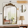 thumbnail image 5 of Easy4Home 26"x40" Arched Baroque Style Bathroom Mirror Vintage Decorative Wall Mirror, Antique Bronze, 5 of 7