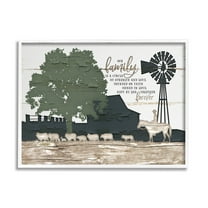 Stupell Industries Our Family Is A Circle of Strength Farm Homestead Silhouette Graphic Art Framed Art Print Wall Art, 30x24, By Jennifer Pugh