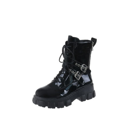 

ZIZOCWA Tennis Shoes Fo人 Women Embroide Boots Women Women Ankle Boots Autumn And Winter Fashion Solid Color Simple Comfortable Round Toe Square Heel Thick Back Zipper Snowy Villi Leather Boots