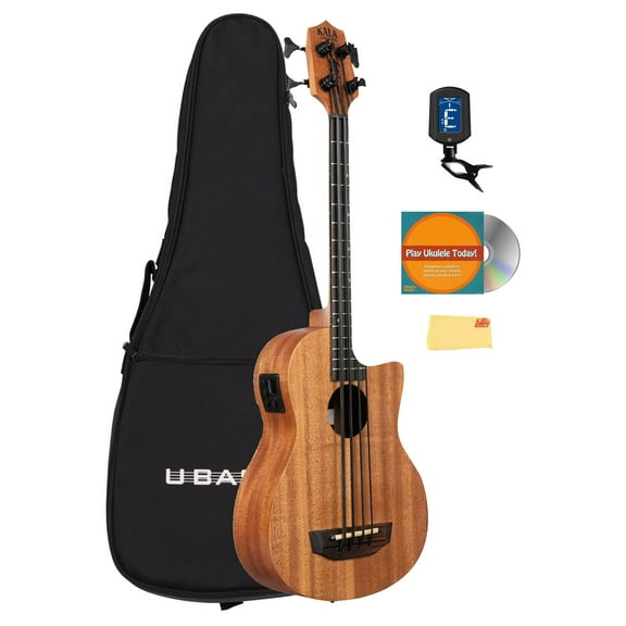 Kala UBASS-NOMAD-FS Nomad Acoustic-Electric U-Bass Bundle with Gig Bag, Tuner, Austin Bazaar Instructional DVD, and Polishing Cloth