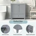thumbnail image 4 of Furvclv 30 Inch Bathroom Vanity, Bathroom Cabinet With Ceramic Sink, Adjustable Shelf, Bottom Drawers, Anti Overflow Hole, Freestanding Single Sink Bathroom Vanity Cabinet, 4 of 9