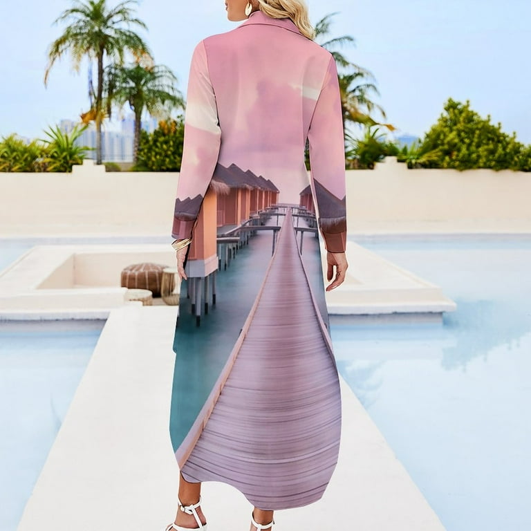 Beautiful maldives travel hostel Long Sleeved Shirt Dress Woman's evening  dress Evening gown Dress for girls Women's long - Walmart.com