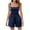 Blue, variant on Summer Casual Shorts Rompers for Women Cutout Wide Leg Smocked Jumpsuit Self-Tie Backless Womens Cute Going Out Outfits, Black, XXL
