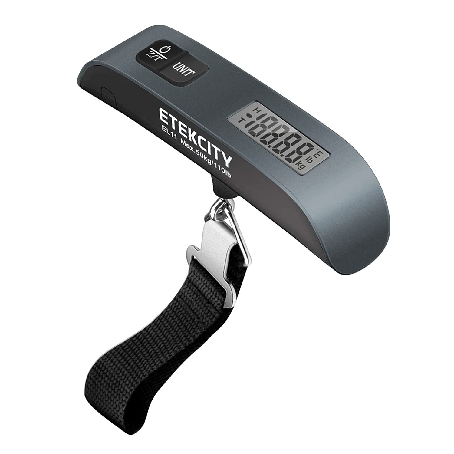 Etekcity Luggage Scale, Digital Weight Scales for Travel Accessories Essentials Suitcases , Portable Handheld Scale with Temperature Sensor, Rubber Paint, 110 Pounds, Battery Included
