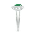 thumbnail image 3 of ANGARA Natural Split Shank Pear Emerald and Diamond Double Halo Ring in 14K White Gold for Women (Size-7x5mm) | May Birthstone, Birthday, Anniversary, Jewelry Gift for Women | Natural Emerald Ring, 3 of 8