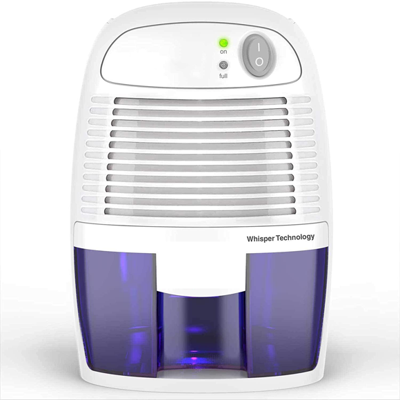Déshumidificateur Électrique pour la Maison, 2200 Pi3 (225 Pi2) Mini Compact Portable Silencieux avec Capacité de 17 oz pour Chambre, Salle de Bain, VR, Buanderie Ou Garde-Robe (Lot de 1)