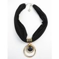 thumbnail image 3 of Short Scarf Alloy Vintage Faux Crystal Hoops Pendant Collar Chain Necklace Soft white, 3 of 4