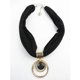 thumbnail image 3 of Short Scarf Alloy Vintage Faux Crystal Hoops Pendant Collar Chain Necklace Soft white, 3 of 4