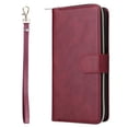 thumbnail image 2 of For Samsung Galaxy A57 5G Wallet Phone Case With 9 Card Holder Zipper Pocket, Magnetic Closure Premium PU Leather Flip Case With Wrist Strap,Wine red,For Galaxy A57 5G, 2 of 10