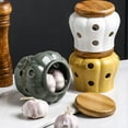 thumbnail image 2 of fastboy Garlic Storage Jar Large Capacity Ceramic Pot With Lid Durable For Long Time Made With Ceramic Yellow, 2 of 6