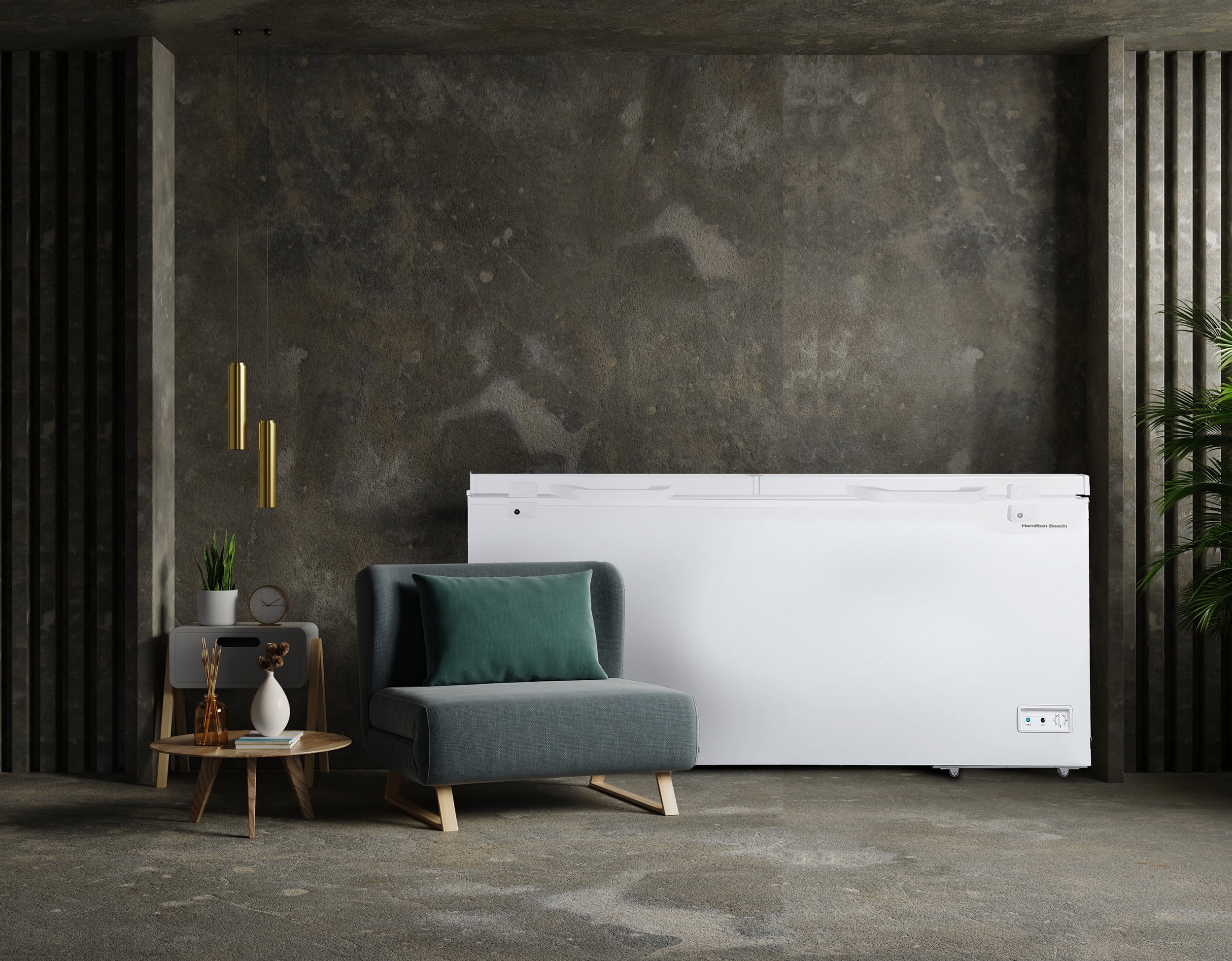 Hamilton Beach 21 Cu. ft. Garage Ready Chest Freezer, Large Capacity Deep Freezer, Double Door Deep Freezer for Garage, Basement, Bulk Storage, White