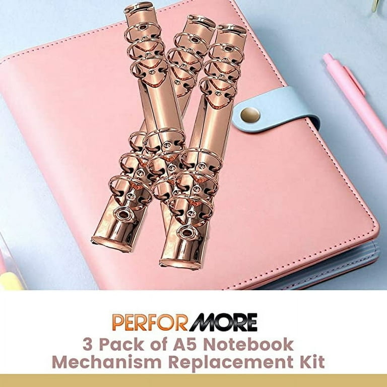 Haomian 10-Pack Magnetic 2-Ring Binder Mechanisms - Metal Locking Rings For A5 Notebooks, Planners & Folders