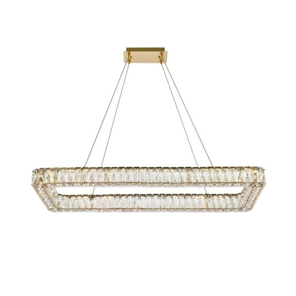 Monroe 42 inch LED single rectangle pendant in gold