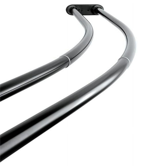 Vintage Stainless Steel Adjustable Double Curved Shower Rod, Black