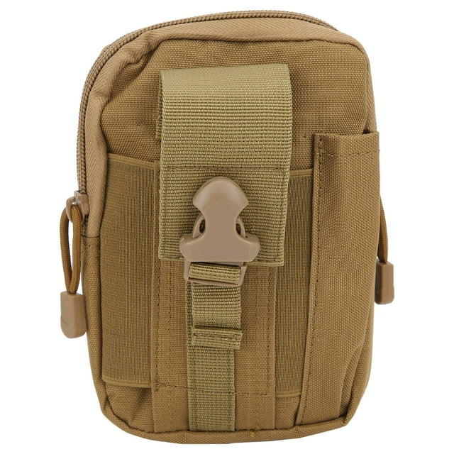 Molle bolsa EDC cinturón riñonera militar multiusos al aire libre con soporte para teléfono celular Tan