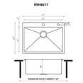 thumbnail image 2 of Ruvati RVH8017 27 x 20 in. Drop in 16 Gauge Stainless Steel Single Bowl Rounded Corners Top Mount Kitchen Sink, Silver, 2 of 7