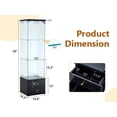 thumbnail image 2 of Lisonu Glass Display Cabinet, 59" Black Curio Cabinet with 3 Adjustable Shelves, Soft-Close Drawer, and Lockable Tempered Glass Door, Non-Lit Bookshelf for Collectibles, Living Room, 2 of 26