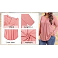 thumbnail image 5 of WellSize Womens Plus Size Tops Casual Pleated V Neck Fall Blouse Tunic Long Sleeve Shirts, 5 of 7