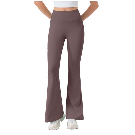 HongQid Flare Leggings for Women Tummy Control Flared Leggings No Front Seam Yoga Pants Women High Waisted Bell Bottoms