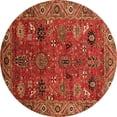 thumbnail image 1 of Ahgly Company Indoor Round Oriental Orange Traditional Area Rugs, 6' Round, 1 of 4