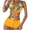 thumbnail image 2 of Trajes de baño Amzcrzy Tankini para mujer, trajes de baño, traje de baño con control de abdomen, traje de baño para mujer con estampado grande, falda dividida, traje de baño dividido, naranja, 4XL, 2 of 6