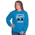 thumbnail image 3 of Resting Beach Face Summertime Vibes Women Crewneck Sweatshirt Brisco Brands 2X, 3 of 5