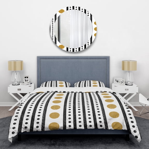 Designart 'Retro Geometrical Abstract Minimal Pattern VII' Mid-Century Modern Duvet Cover Set