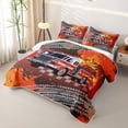 thumbnail image 3 of Castle Fairy Graffiti Fire Truck Quilt King for Boys,Flame Splash Print King Coverlet Set for Bedroom,Red Black, 3 of 7