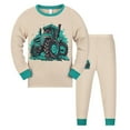 thumbnail image 1 of Ensemble de Pyjama pour Fillette, Imprimé de Voitures Dessin Animé, Chandail à Col Rond, Doux, Décontracté, Ensemble de Pyjama Preppy pour Filles 1-2 Ans, 1 of 2