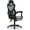 Gray, variant on Gamer Gear Gaming Office Chair with Extendable Leg Rest, Black Fabric Upholstery