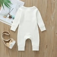 thumbnail image 5 of Newborn Infant Unisex Baby Boy Girl Button Solid Romper Bodysuit Long Sleeve One Piece Jumpsuit Clothes, 5 of 6