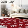 thumbnail image 2 of ODIKA 2'x3' Machine Washable Non-Slip Area Rug, Joyful Snowflake Wonderland Decorative With Sparkling High Traffic Rug, Red, 625754, 2 of 7