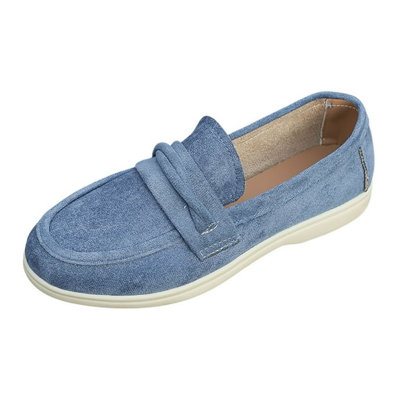 Casual Slip On Loafers for Women Smart Casual Look Women's Casual On Loafers Comfortable Flat Shoes Soft Suede Breathable Everyday Walking Sneakers For Women