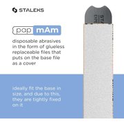 White Disposable papmAm Files for Straight Nail File Staleks Pro Expert 22, 180 grit (50 pcs)