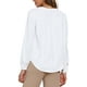 thumbnail image 3 of INSPIRAR CHIC Top de Botones en V para Mujer, Blusa Casual Elegante de Manga Larga, XL Blanca, 3 of 6