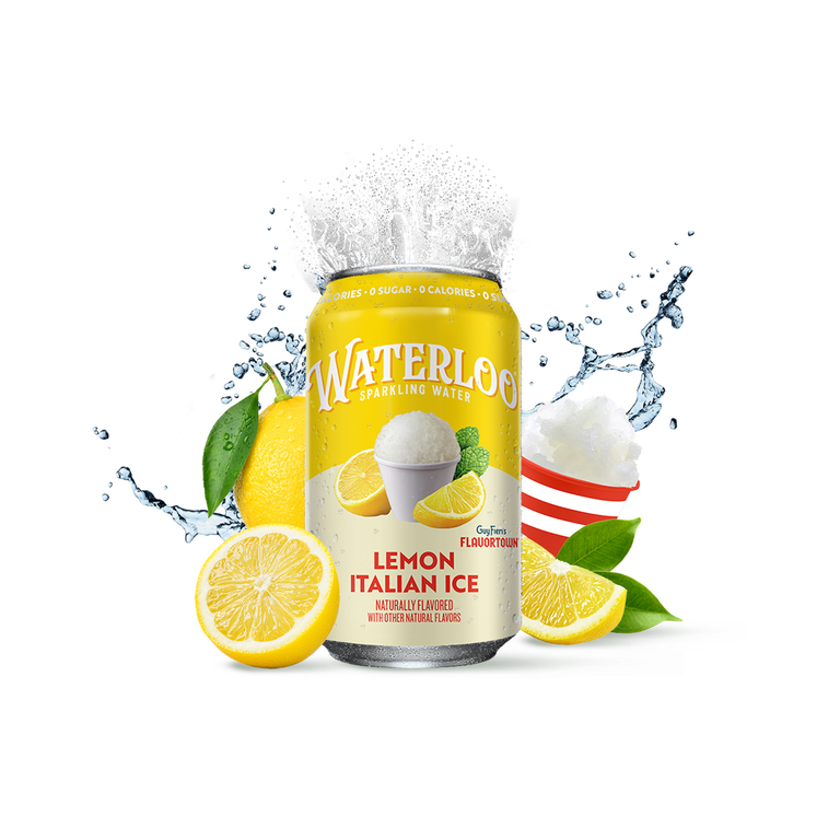 Waterloo Lemon Italian Ice Sparkling Water, 12 fl oz, 12 Pack photo 6