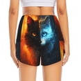 thumbnail image 4 of Goofa Red And Blue Fire Cat Printed Women 2 in 1 Running Shorts,Quick Dry Athletic Workout Shorts,High Waisted Athletic Shorts with Liner Pockets-Small, 4 of 9