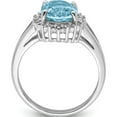 thumbnail image 2 of Sterling Silver Rhodium Light Swiss Blue Topaz & Diamond Ring (Size 6) Made In India qdx566-6, 2 of 5
