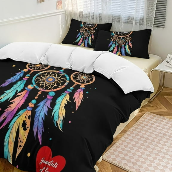 Sweet Dreams Feather Dreamcatcher Bedding Set Couple Bedclothes Pillowcase Customized Home Textiles Bed Set for Bedroom Decoration